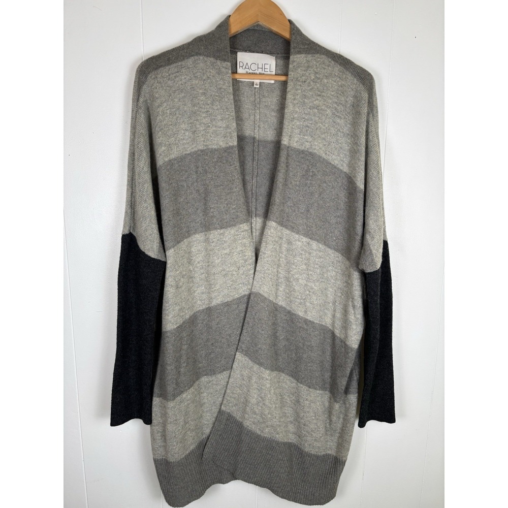 Rachel Rachel‎ Roy Size Large Grey Wool Blend Long Open Cardigan Sweater